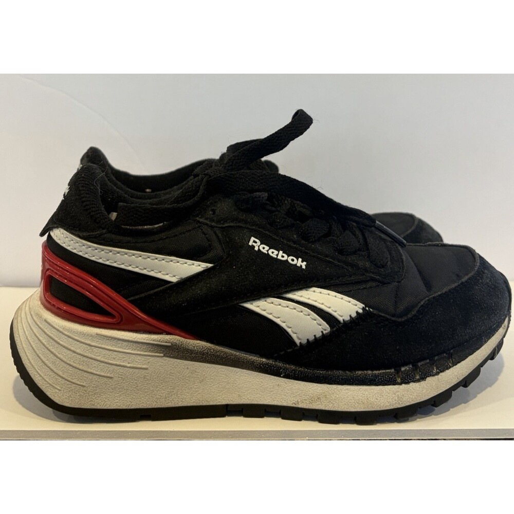 Reebok Classic Suede Little Boys Size 12 Athletic Shoes Black/Red
